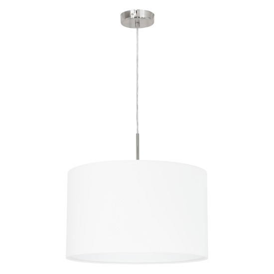 EGLO PASTERI matt nikkel-fehér függesztett lámpa (EG-31571) E27 1 izzós IP20