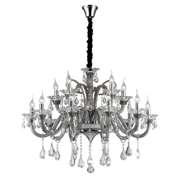 Ideal Lux COLOSSAL SP15 GRIGIO króm kristály csillár (IDE-081526) E14  15 izzós IP20