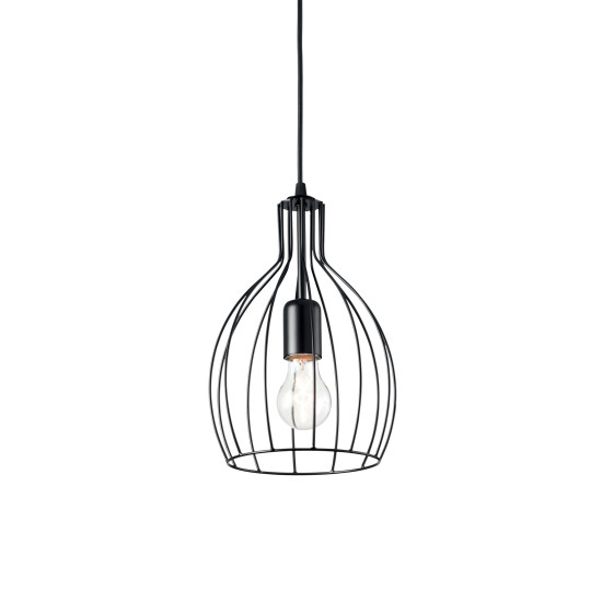 Ideal Lux AMPOLLA-2 SP1 NERO fekete függesztett lámpa (IDE-148151) E27 1 izzós IP20