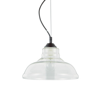 Ideal Lux BISTRO SP1 PLATE TRASPARENTE átlátszó függesztett lámpa (IDE-112336) E27 1 izzós IP20