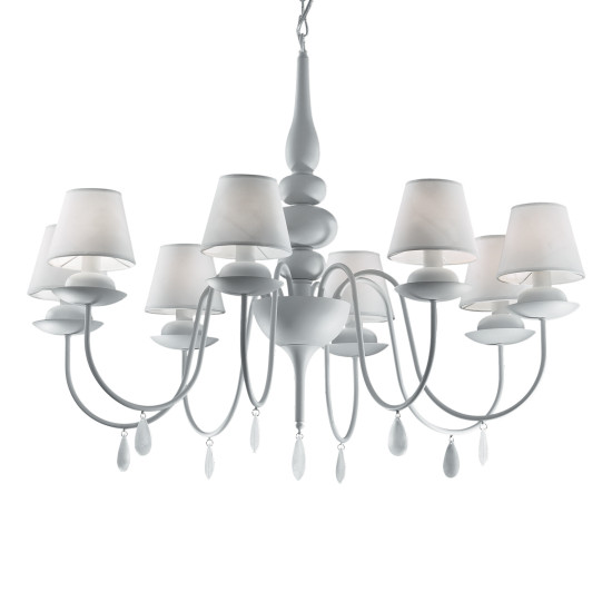 Ideal Lux BLANCHE SP8 BIANCO fehér csillár (IDE-035574) E14  8 izzós IP20