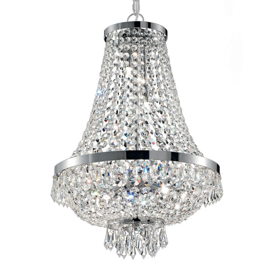 Ideal Lux CAESAR SP9 CROMO króm kristály függesztett lámpa (IDE-041827) G9 9 izzós IP20