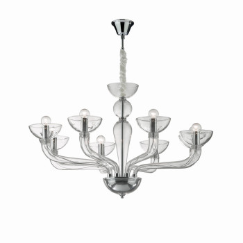 Ideal Lux CASANOVA SP8 TRANSPARENTE króm csillár (IDE-044255) E14  8 izzós IP20