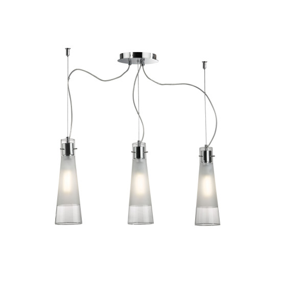 Ideal Lux KUKY SP3 CLEAR króm függesztett lámpa (IDE-033952) E27 3 izzós IP20