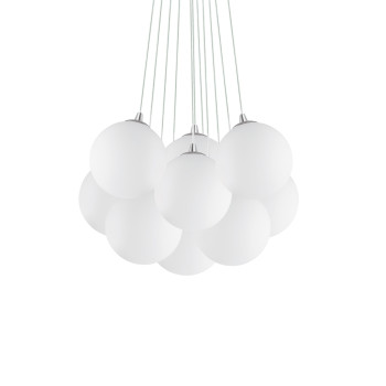 Ideal Lux MAPA BIANCO SP11 fehér-króm függesztett lámpa (IDE-131924) E14 11 izzós IP20