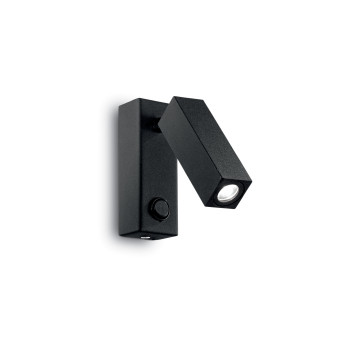 Ideal Lux PAGE AP1 SQUARE NERO fekete Led falikar (IDE-142241) LED 1 izzós IP20
