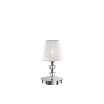 Ideal Lux PEGASO TL1 SMALL króm-fehér asztali lámpa (IDE-059266) E14  1 izzós IP20