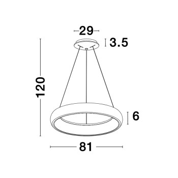 Nova Luce Albi fehér függesztett lámpa (NL-8105603D) LED 1 izzós IP20