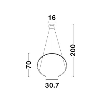 Nova Luce Breda fekete függesztett lámpa (NL-9010023) LED 1 izzós IP20