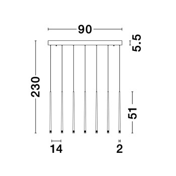 Nova Luce Giono fekete függesztett lámpa (NL-9601007) LED 7 izzós IP20