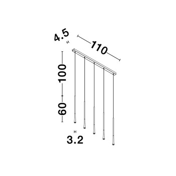 Nova Luce Goccio fekete függesztett lámpa (NL-9504001) LED 5 izzós IP20