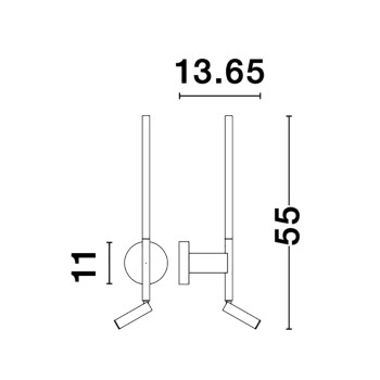 Nova Luce Handy fekete falikar (NL-9182812) LED 1 izzós IP20