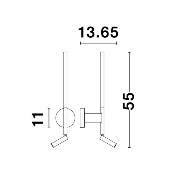 Nova Luce Handy fekete falikar (NL-9182812) LED 1 izzós IP20