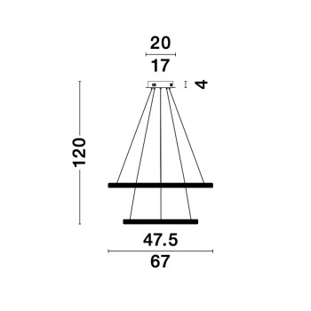 Nova Luce Nager fekete függesztett lámpa (NL-9481092) LED 1 izzós IP20