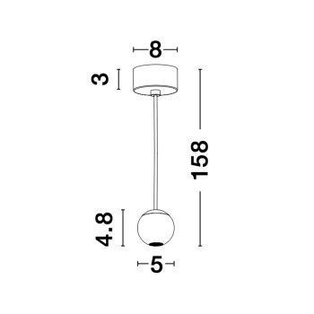 Nova Luce Nocci fekete függesztett lámpa (NL-9103212) LED 1 izzós IP20