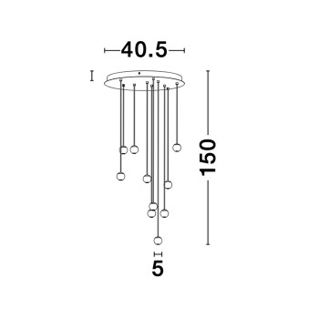 Nova Luce Nocci fekete függesztett lámpa (NL-9303952) LED 10 izzós IP20