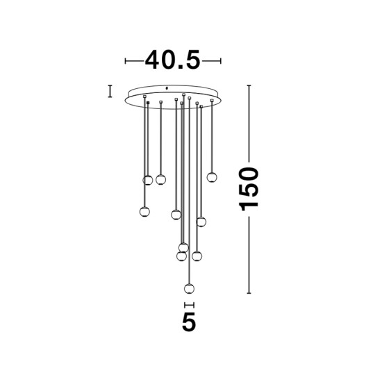 Nova Luce Nocci fekete függesztett lámpa (NL-9303952) LED 10 izzós IP20