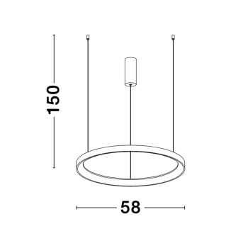 Nova Luce Pertino fekete függesztett lámpa (NL-9853684) LED 1 izzós IP20