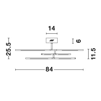 Nova Luce Raccio sárgaréz mennyezeti lámpa (NL-9180762) LED 1 izzós IP20