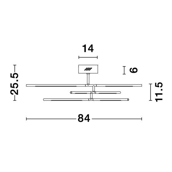 Nova Luce Raccio sárgaréz mennyezeti lámpa (NL-9180762) LED 1 izzós IP20