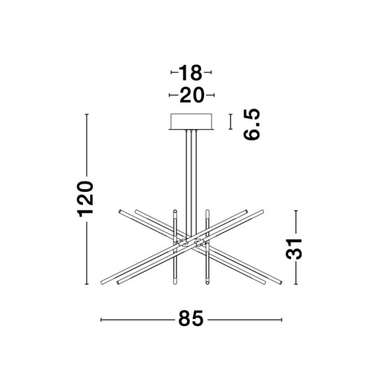 Nova Luce Raccio sárgaréz függesztett lámpa (NL-9180782) LED 1 izzós IP20