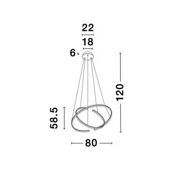 Nova Luce Torrente fekete függesztett lámpa (NL-9392012) LED 1 izzós IP20