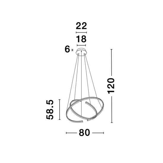 Nova Luce Torrente fekete függesztett lámpa (NL-9392012) LED 1 izzós IP20