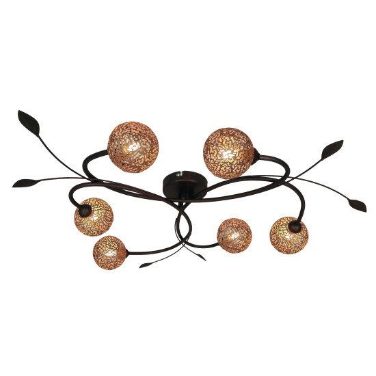 Viokef Sissy barna mennyezeti lámpa (VIO-4192900) G9 6 izzós IP20