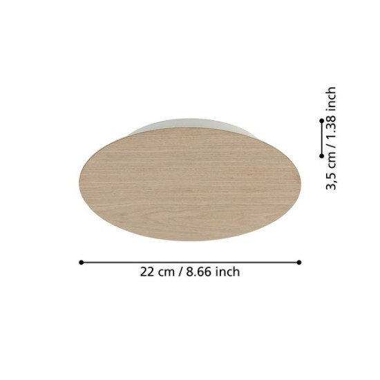 Eglo Alamilo natúr-fehér LED fali lámpa (EG-901739) LED 1 izzós IP20