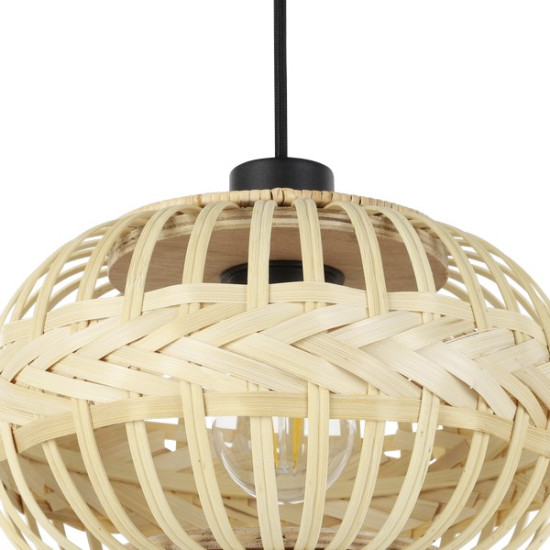 Eglo Amsfield 1 fekete-natúr függesztett lámpa (EG-43864) E27 3 izzós IP20