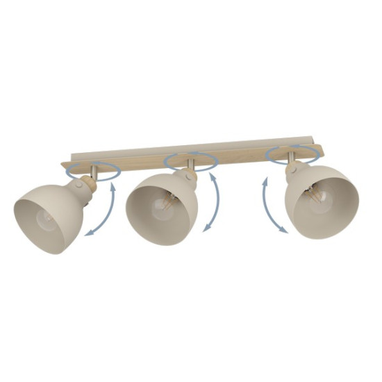 Eglo Arrecife natúr-homokszínű mennyezeti spotlámpa (EG-900713) E27 3 izzós IP20