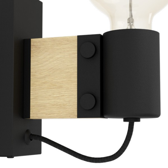 Eglo Bailrigg fekete-natúr falikar (EG-43903) E27 1 izzós IP20