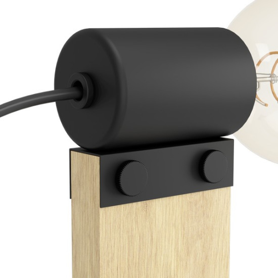 Eglo Bailrigg fekete-natúr asztali lámpa (EG-43904) E27 1 izzós IP20