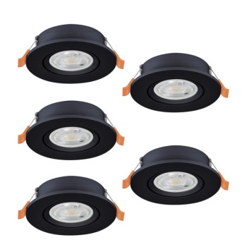 Eglo Barranco fekete LED mennyezetbe építhető lámpa szett (EG-902266) LED 5 izzós IP20