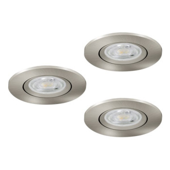 Eglo Barranco matt nikkel LED mennyezetbe építhető lámpa szett (EG-902268) LED 3 izzós IP20