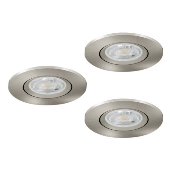 Eglo Barranco matt nikkel LED mennyezetbe építhető lámpa szett (EG-902268) LED 3 izzós IP20