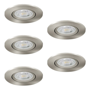 Eglo Barranco matt nikkel LED mennyezetbe építhető lámpa szett (EG-902269) LED 5 izzós IP20