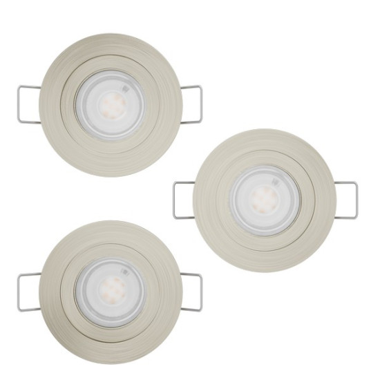 Eglo Barranco GU10 matt nikkel fürdőszobai mennyezetbe építhető lámpa szett (EG-902239) GU10 3 izzós IP44