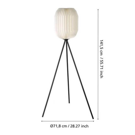 Eglo Belgrave fekete-fehér állólámpa (EG-44104) E27 1 izzós IP20