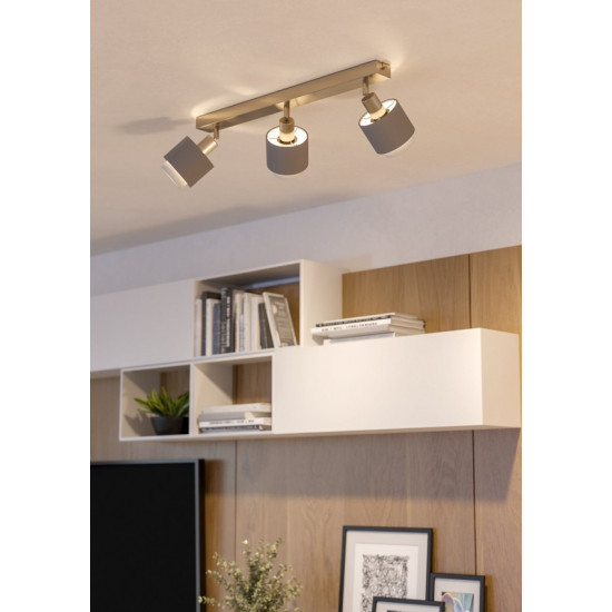 Eglo Bellizzi nikkel-szürke mennyezeti spotlámpa (EG-901047) E14 3 izzós IP20