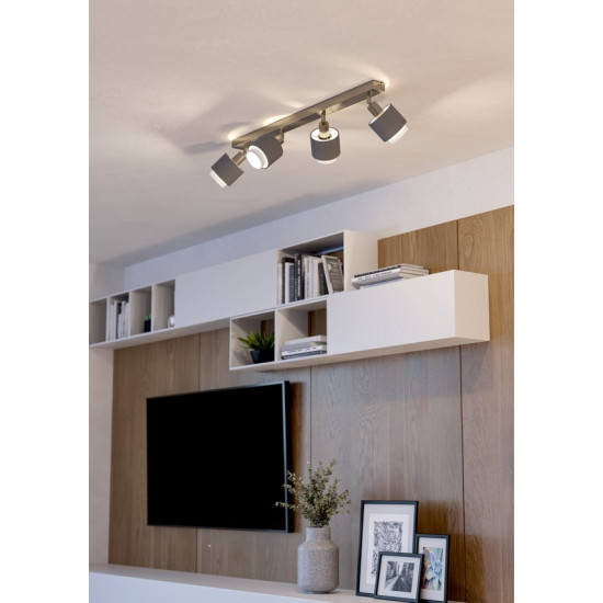 Eglo Bellizzi nikkel-szürke mennyezeti spotlámpa (EG-901048) E14 4 izzós IP20