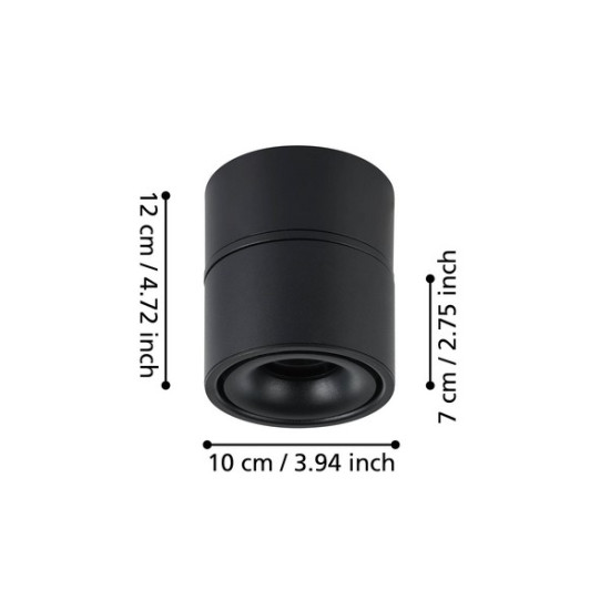 Eglo Bohoyo fekete LED mennyezeti spotlámpa (EG-901044) LED 1 izzós IP20