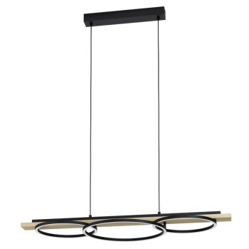 Eglo Boyal fekete-natúr LED függesztett lámpa (EG-901714) LED 3 izzós IP20