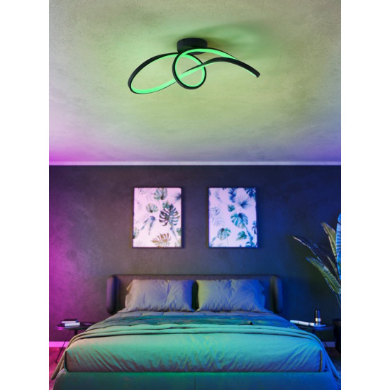 Eglo Calarossa-Z fekete LED mennyezeti lámpa (EG-901158) LED 1 izzós IP20