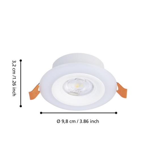 Eglo Calonge RGB fehér fürdőszobai LED mennyezetbe építhető lámpa szett (EG-901117) LED 3 izzós IP44