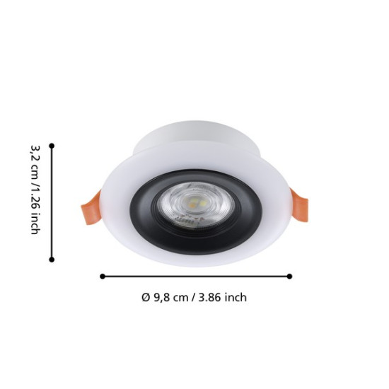 Eglo Calonge RGB fehér-fekete fürdőszobai LED mennyezetbe építhető lámpa szett (EG-901118) LED 3 izzós IP44