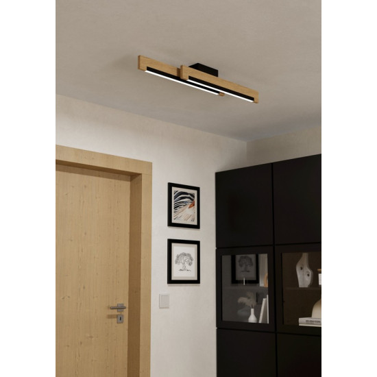 Eglo Camacho fekete-natúr LED mennyezeti lámpa (EG-901736) LED 2 izzós IP20