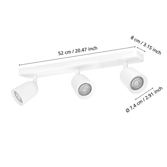 Eglo Camaldoli fehér mennyezeti spotlámpa (EG-901947) GU10 3 izzós IP20