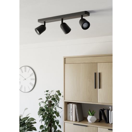 Eglo Camaldoli fekete mennyezeti spotlámpa (EG-901954) GU10 3 izzós IP20