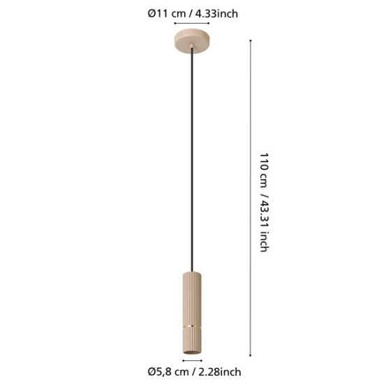 Eglo Caminia homokszínű függesztett lámpa (EG-901151) GU10 1 izzós IP20